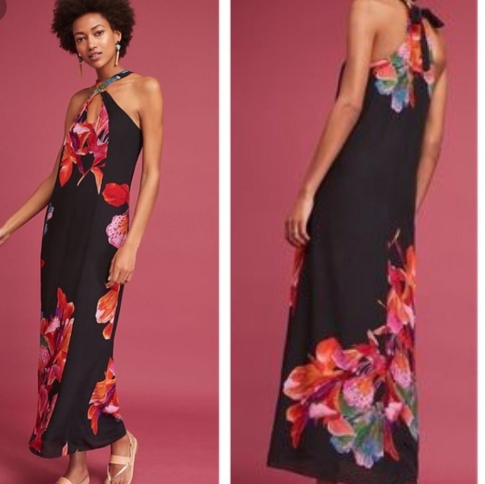 NWT Anthropologie Maeve Cayman Silk Dress Med.